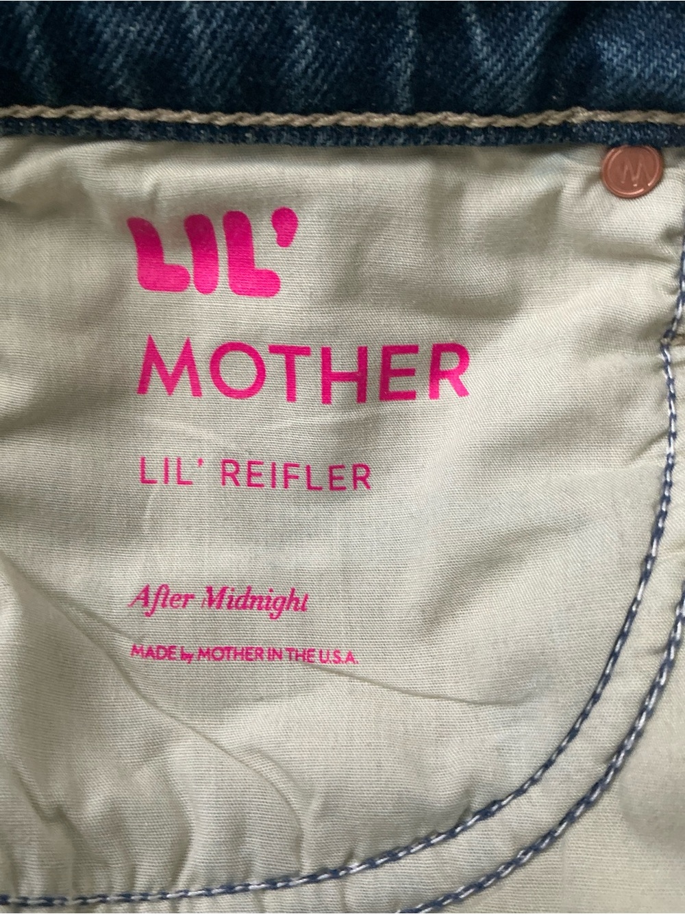 NWT MOTHER SUPERIOR Jeans Lil’ Mother Lil’ Reifler After Midnight Blue Size 25 - Picture 13 of 14